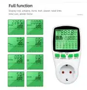 Fogyasztásmérő, teljesítményelemző diagrammal, 230V AC, 16A, 3680W