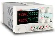 Laboratóriumi tápegység, lineáris, 3 csatorna, 0...32V DC, 0...5A, 5V DC / 3A