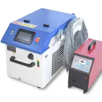 Fiber lézerhegesztő és vágó gép 2000W biaxiális fejjel és huzalelőtolóval