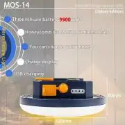 Kemping LED lámpa, mágnes, powerbank, szerelő lámpa, 9900mAh