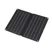 HOME MSC10W hordozható napelemes USB töltő, összecsukható, 10Watt, 2xUSB, LED töltésjelző, felakasztható, tartozék karabinerekkel