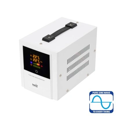 HOME AVR2000S feszültségstabilizátor, 2000VA, automatikus működés, vékony kivitel, falra szerelhető, színes digitális kijelző, teljeskörű meghibásodás elleni védelem