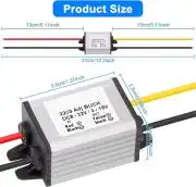 Fémházas Vízálló, állíható DC-DC konverter, 15W, 3A 