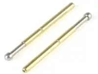 Rugós pin, tüske, nyák próba 33mm hosszú, hegyes tüskés fejjel, 30° domború alakú