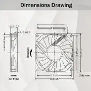 Ventilátor 80x80x10mm, 24V