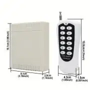 12 csatornás relés vevő, 100m távirányító