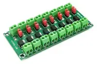 Galvanikus leválasztó panel, 8 csatornás, optócsatolókkal