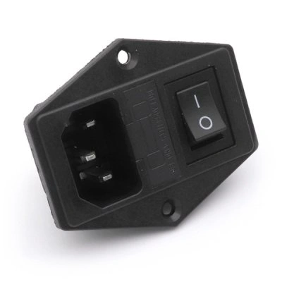 AC beépíthető aljzat,  kapcsolóval és biztosítékfoglalattal 15A, 250V AC