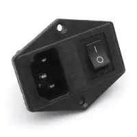 AC beépíthető aljzat,  kapcsolóval és biztosítékfoglalattal 15A, 250V AC