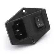 AC beépíthető aljzat,  kapcsolóval és biztosítékfoglalattal 15A, 250V AC