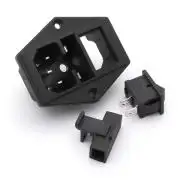 AC beépíthető aljzat,  kapcsolóval és biztosítékfoglalattal 15A, 250V AC