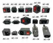 AC beépíthető aljzat,  kapcsolóval és biztosítékfoglalattal 15A, 250V AC