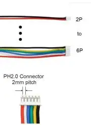 JST PH2.0mm Csatlakozó kábellel