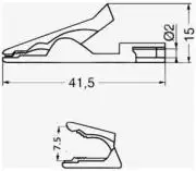 Műszerzsínórokra csatlakoztatható univerzális csipesz, piros-fekete párban