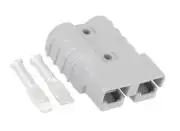 Nagyáramú DC csatlakozó, vezeték-vezeték, hermafrodita dugó, 2P, préseléses, szürke