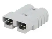 Nagyáramú DC csatlakozó, vezeték-vezeték, hermafrodita dugó, 2P, préseléses, szürke