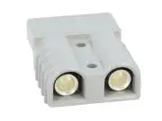 Nagyáramú DC csatlakozó, vezeték-vezeték, hermafrodita dugó, 2P, préseléses, szürke