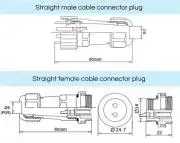 Lengő csatlakozó, IP68 védettség, 16mm, 5 pin, 5A