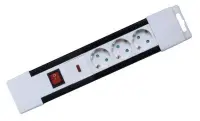 Home NVP 03K/WH túlfeszültség védett hálózati elosztó, 2 m, kapcsolós, H05VV-F 3G1,5 mm2 kábel, IP20 kivitel, 3 aljzat, max. 3500W, falra akasztható