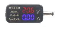 DC 5.5/2.1mm csatlakozós Feszültség és Áram mérő