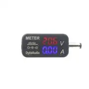 DC 5.5/2.1mm csatlakozós Feszültség és Áram mérő