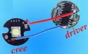 10W Cree LED és meghajtó áramkör