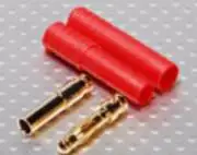 Akku csatlakozó pár 4mm aranyozott Védő műanyaggal