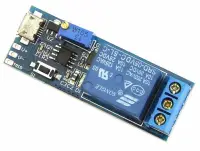 Időzítő relés modul, usb táplálású, vagy külső táp (5V, 12V, 24V)