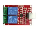 USB - 2 csatornás relé modul panel