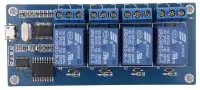 USB - 4 csatornás relé modul panel